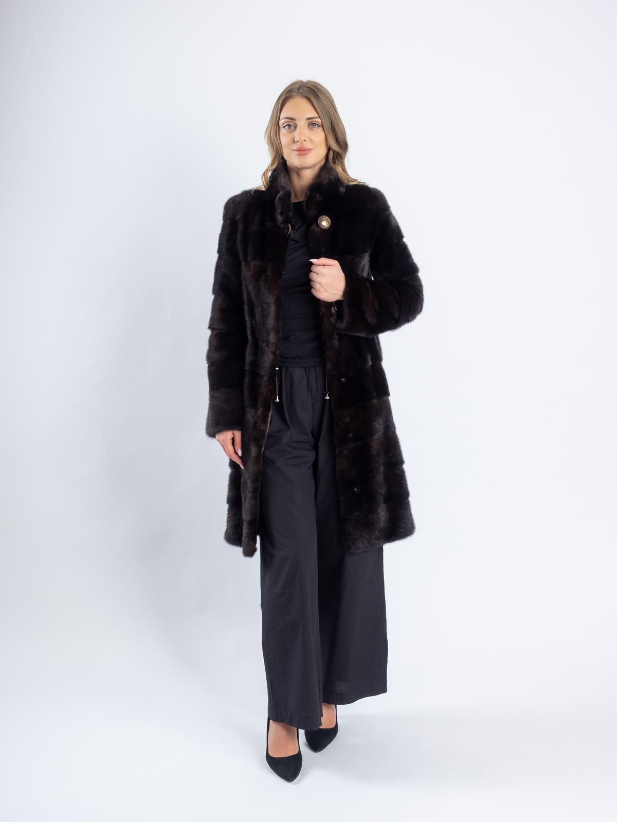 Шуба женская из меха норки Прямая поперечка
