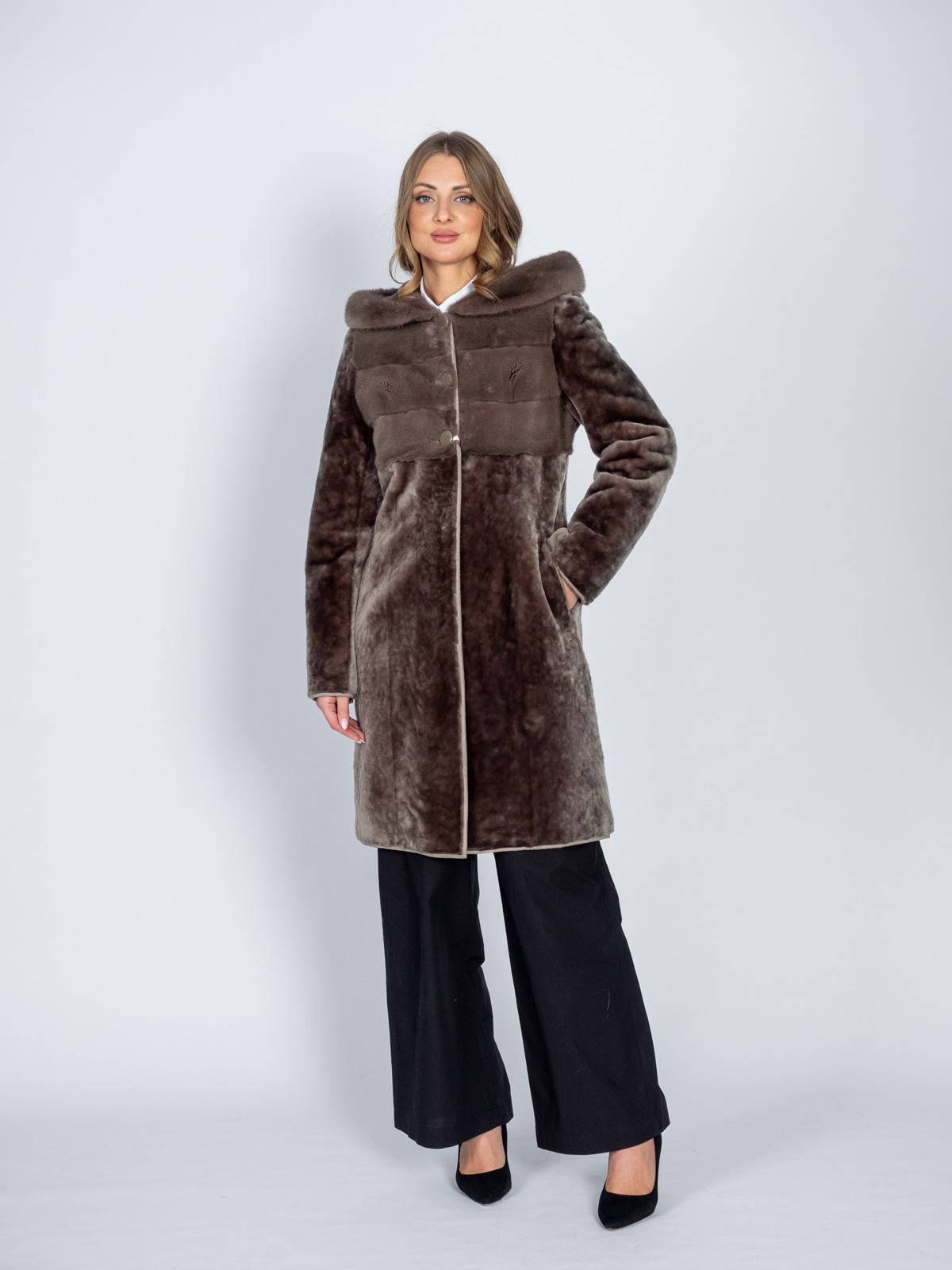 Шуба женская из меха овчины МиРель М-43