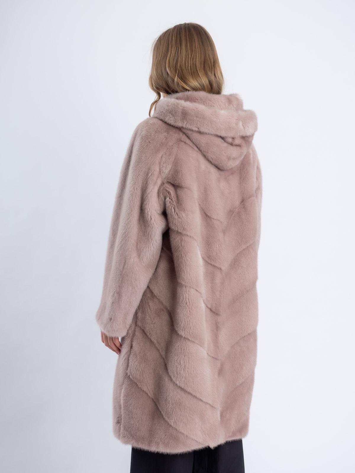 Шуба из меха норки женская Паркет-роспуск Клс