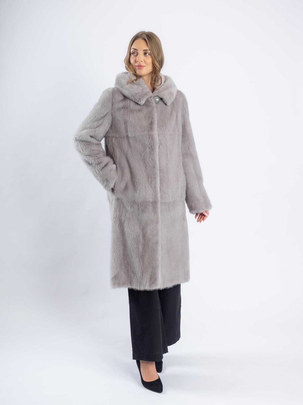 Шуба женскаяиз меха норки Прямая пластины Клс