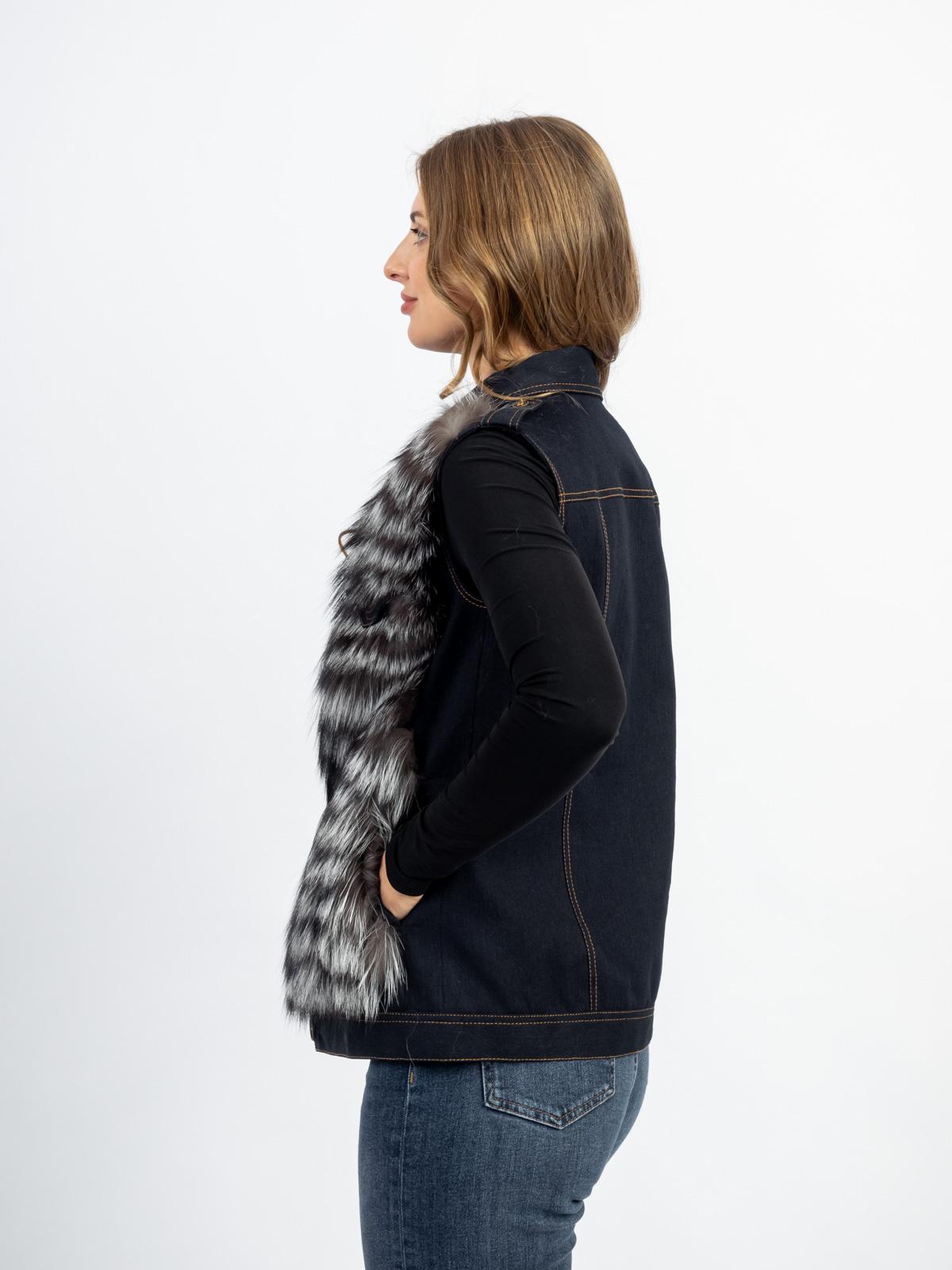 Жилет женский из текстиля и меха лисицы Р.О.М.А. Жилет 1