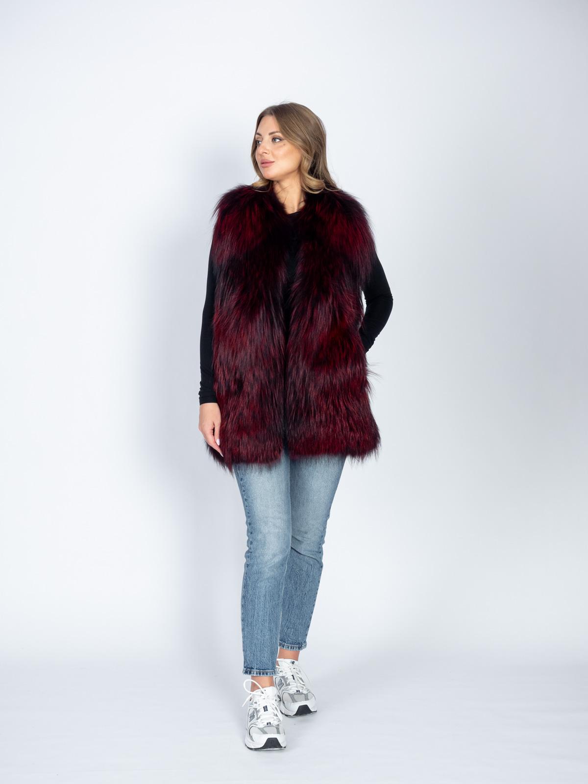 Жилет женский из меха лисицы на трикотажной основе Империя Меха Симметрия 