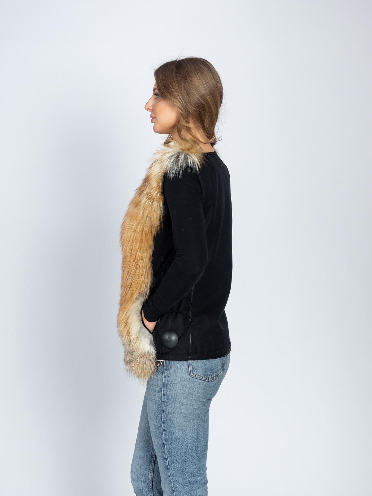 Жилет женский из текстиля и меха лисицы Меха России 49