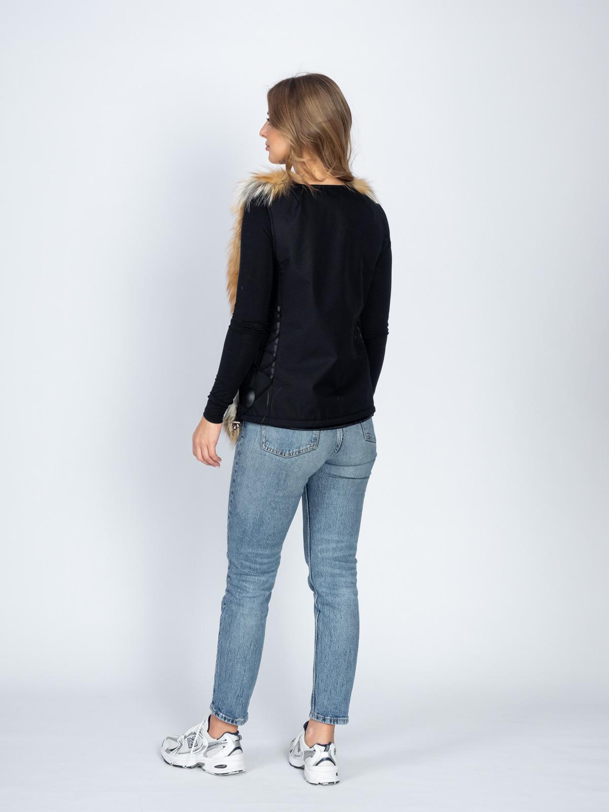 Жилет женский из текстиля и меха лисицы Меха России 49