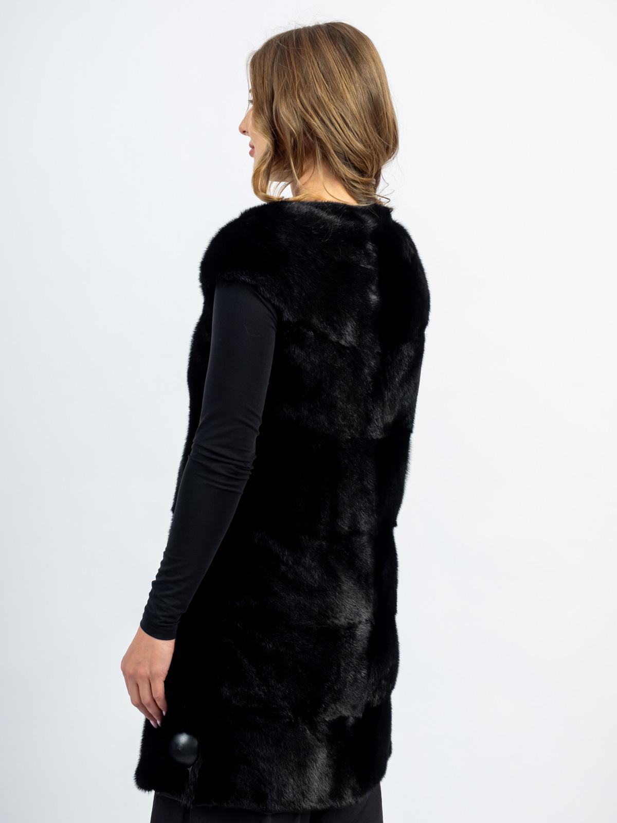 Жилет женский из меха норки Мягкое золото поперечка