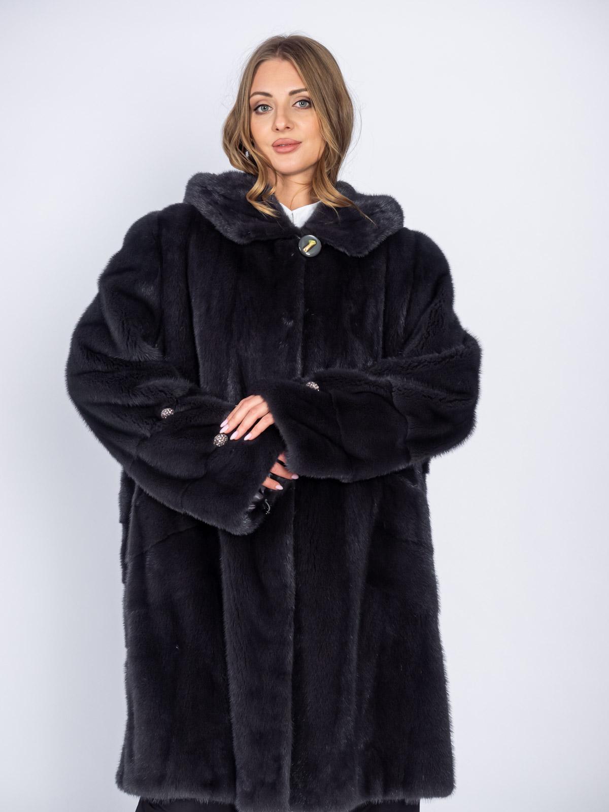 Шуба из меха норки Классика поперечка-роспуск