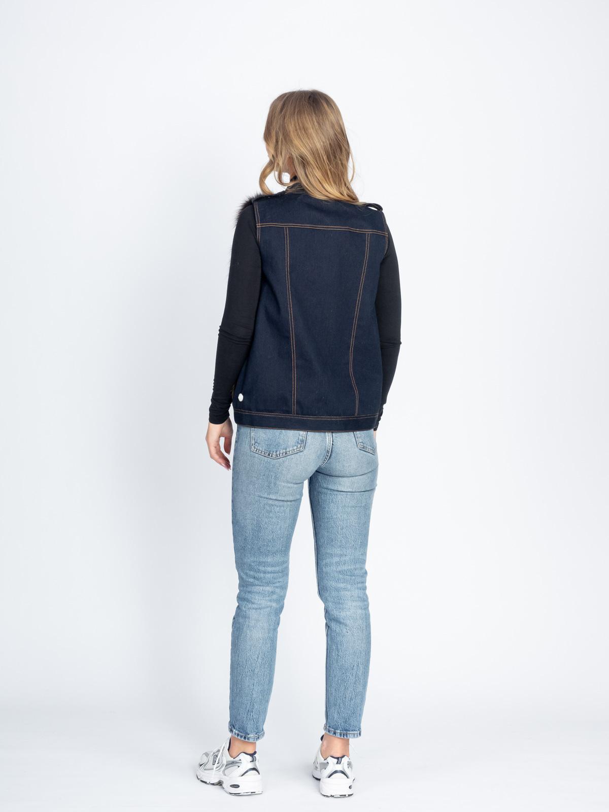 Жилет женский из текстиля и меха песца Р.О.М.А. Жилет 1